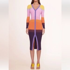 STAUD Shoko Aura Sweater Midi Dress Size XS